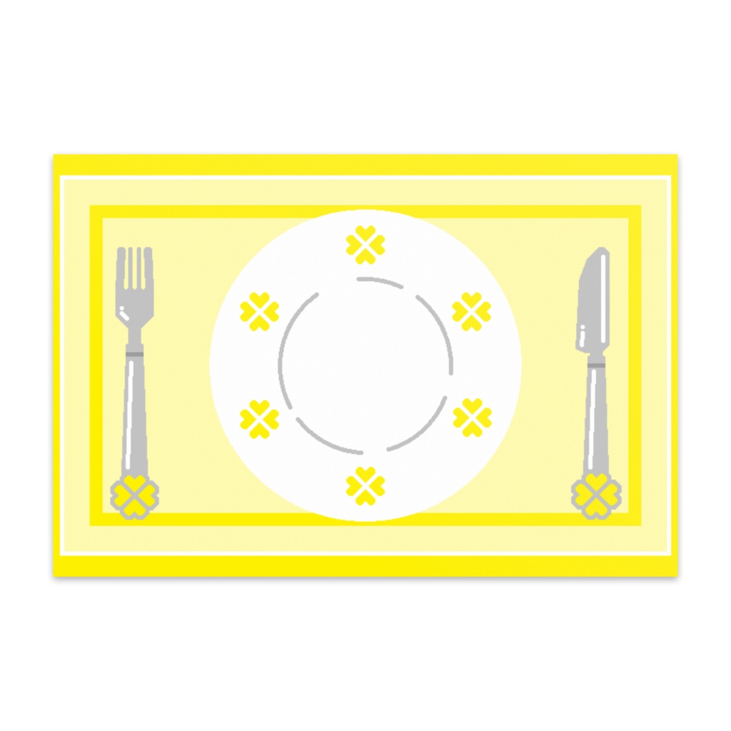 四葉の食器のポストカード