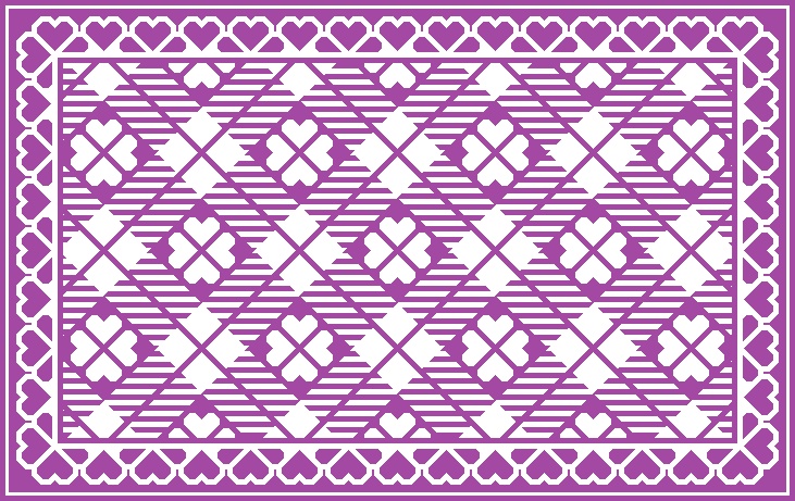 ハートフレーム&チェック柄の背景画像