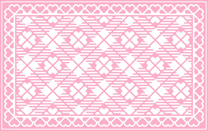 ハートフレーム&チェック柄の背景画像