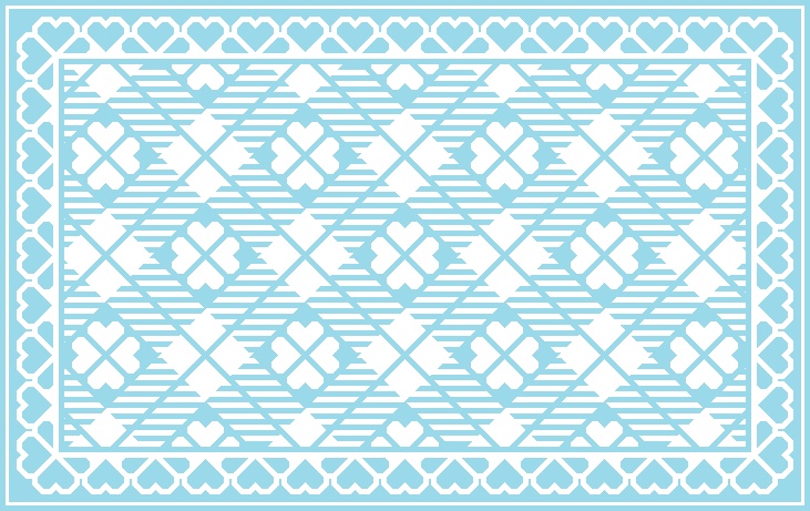 ハートフレーム&チェック柄の背景画像