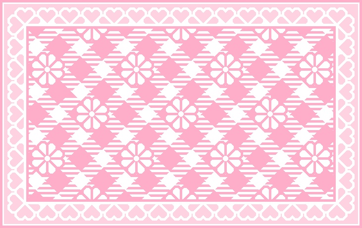ハートフレーム&チェック柄の背景画像