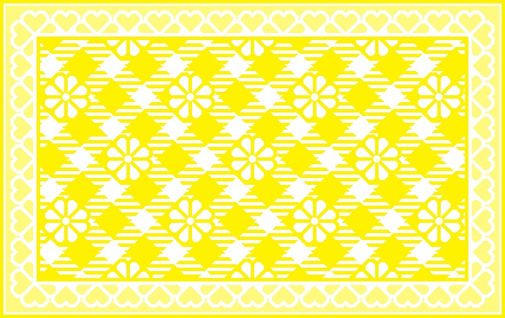 ハートフレーム&チェック柄の背景画像