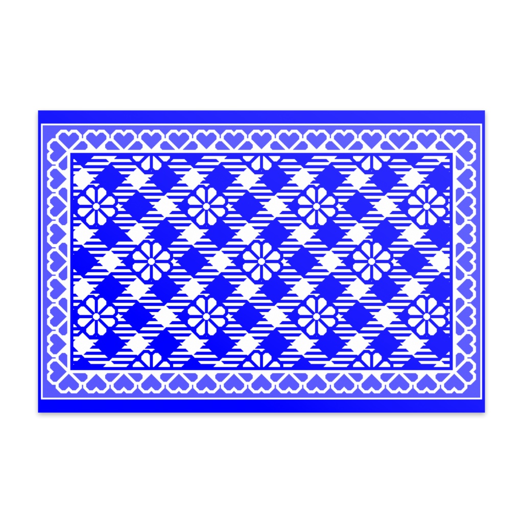 ハートフレーム&チェック柄のポストカード