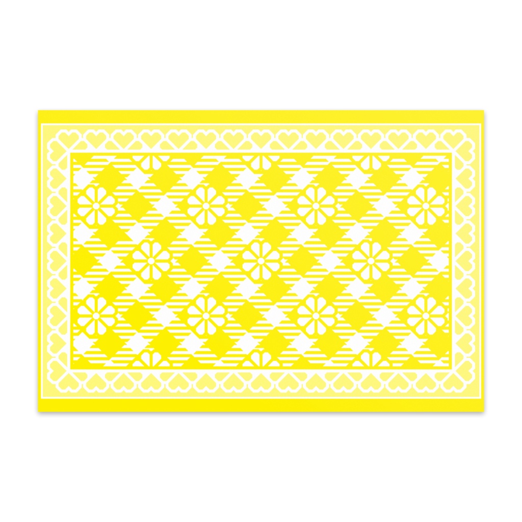 ハートフレーム&チェック柄のポストカード