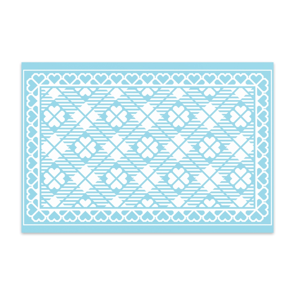 ハートフレーム&チェック柄のポストカード