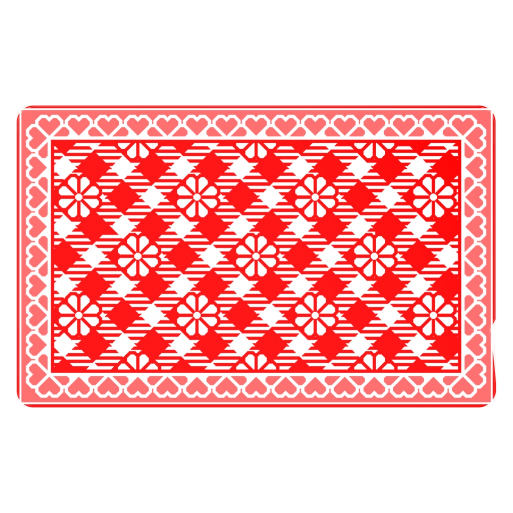 ハートフレーム&チェック柄のICカードステッカー