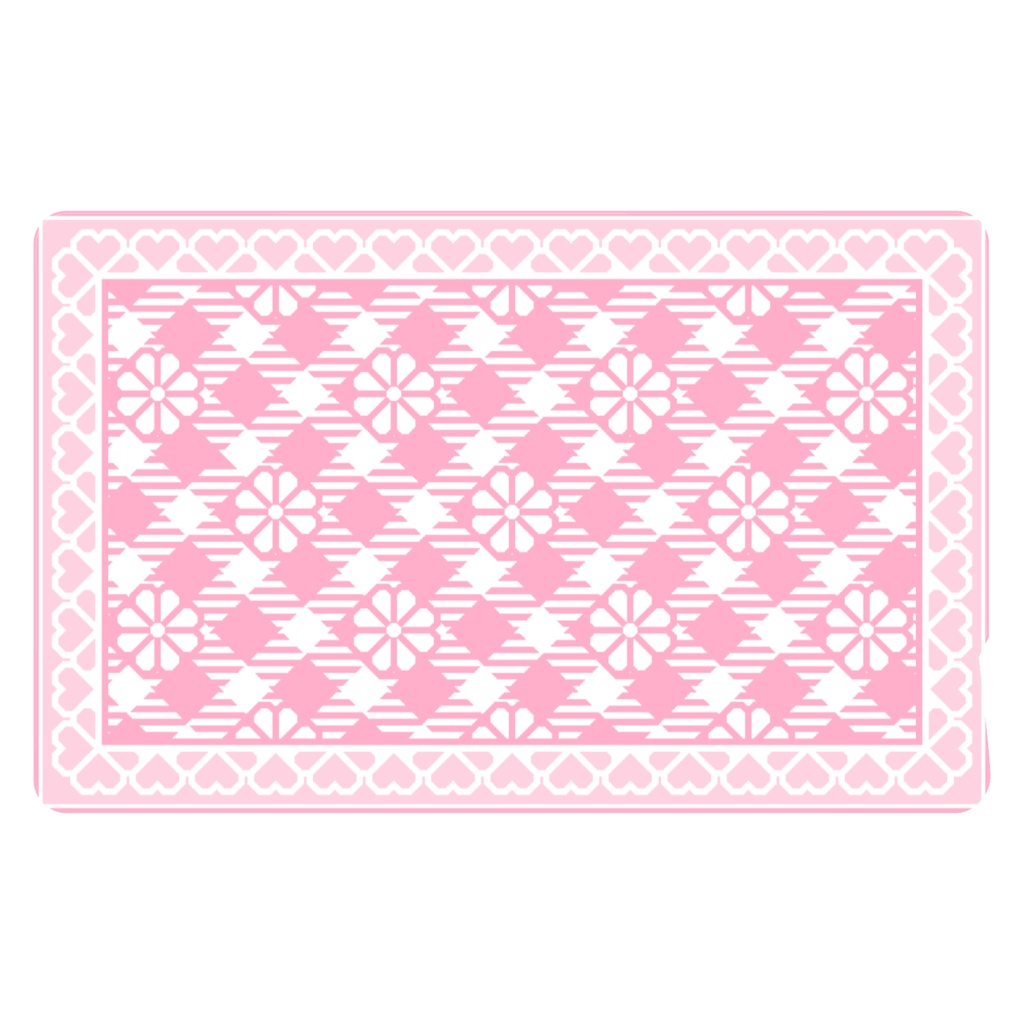 ハートフレーム&チェック柄のICカードステッカー