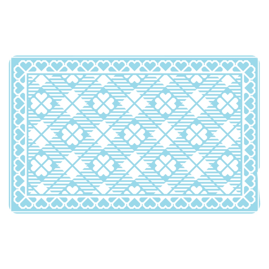 ハートフレーム&チェック柄のICカードステッカー