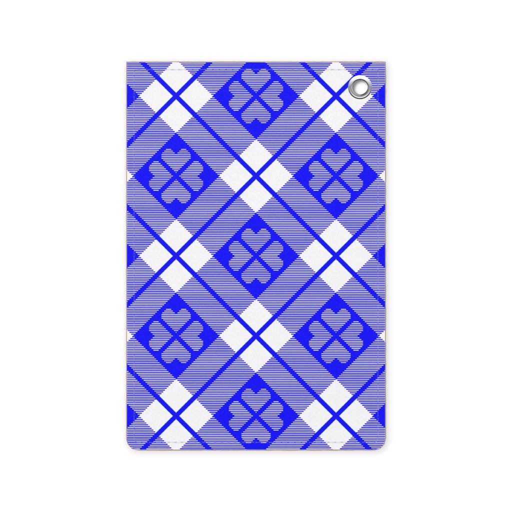 四葉&チェック柄のパスケース