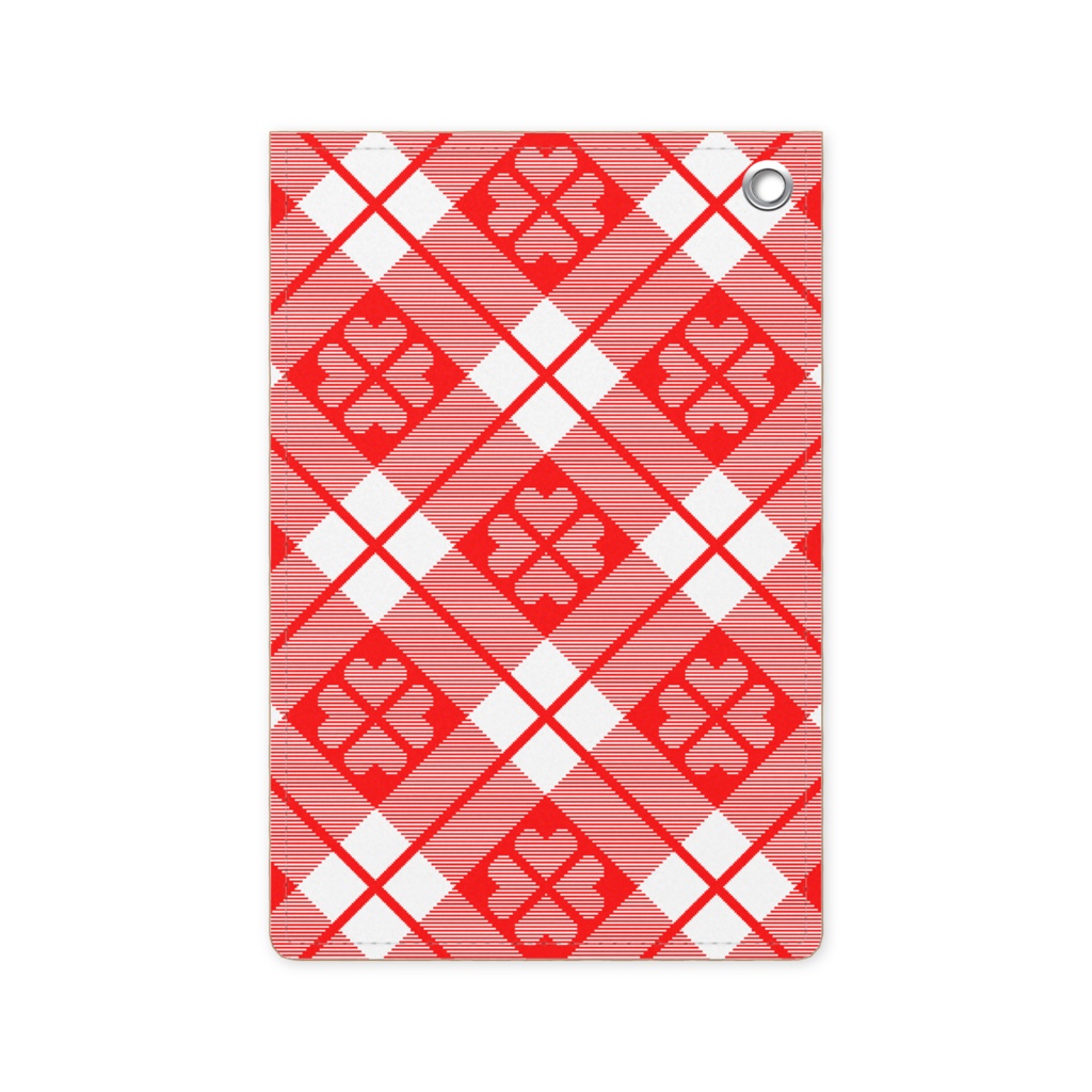 四葉&チェック柄のパスケース