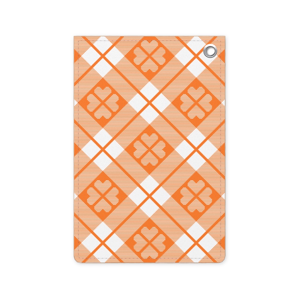 四葉&チェック柄のパスケース