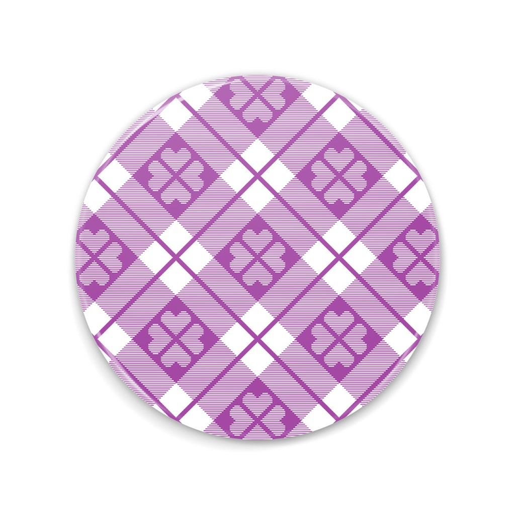 四葉&チェック柄の缶ミラー