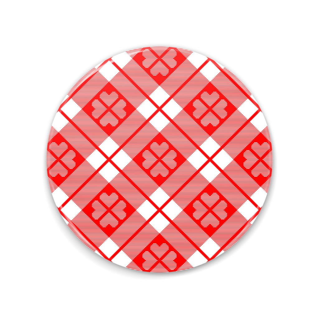 四葉&チェック柄の缶ミラー