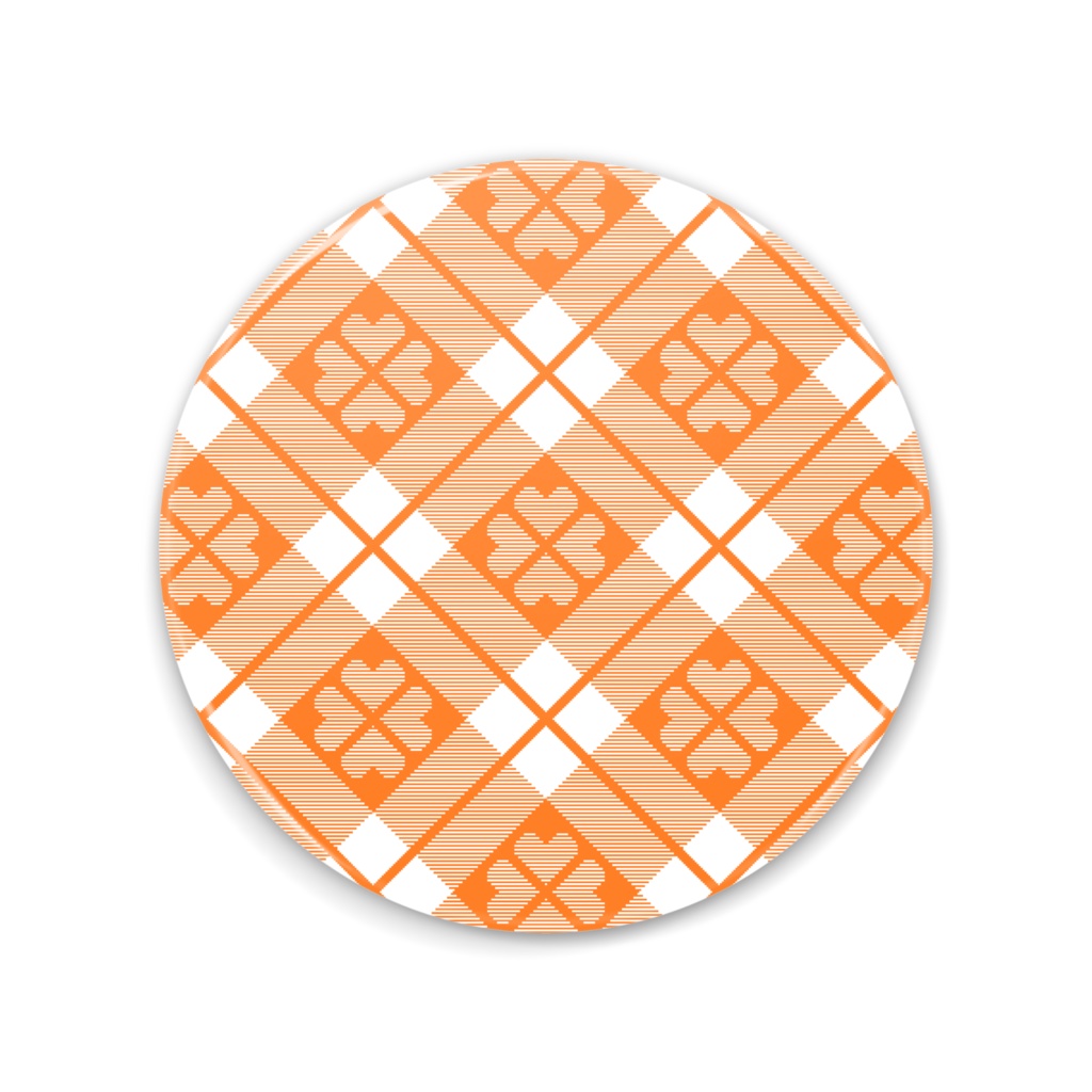 四葉&チェック柄の缶ミラー