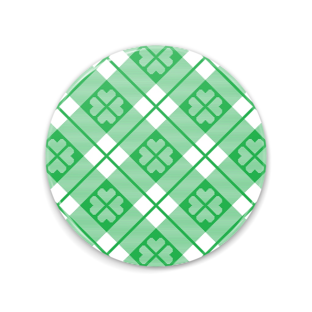 四葉&チェック柄の缶ミラー