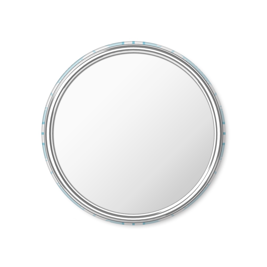 四枚花&チェック柄の缶ミラー - 56mm