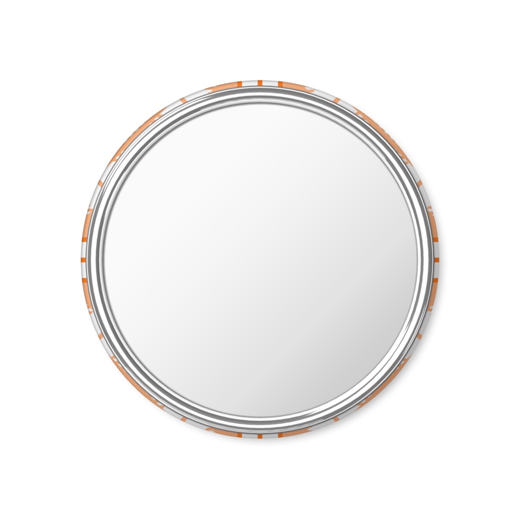 四枚花&チェック柄の缶ミラー - 56mm