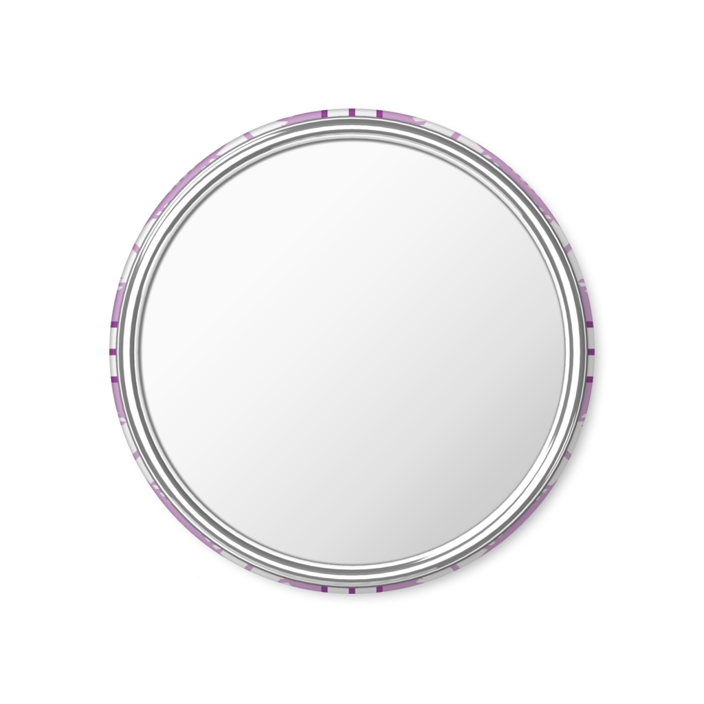 四枚花&チェック柄の缶ミラー - 56mm