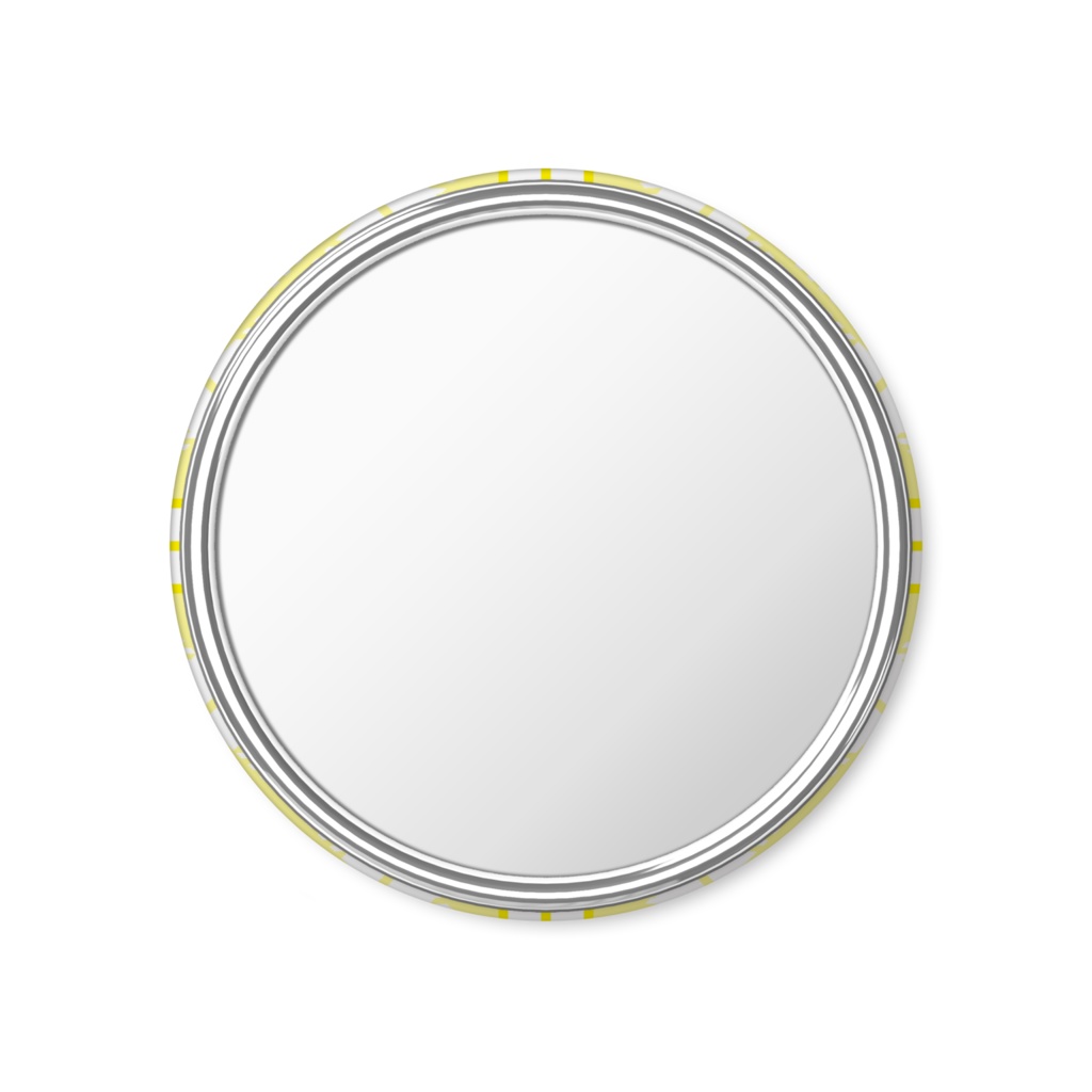 四枚花&チェック柄の缶ミラー - 56mm