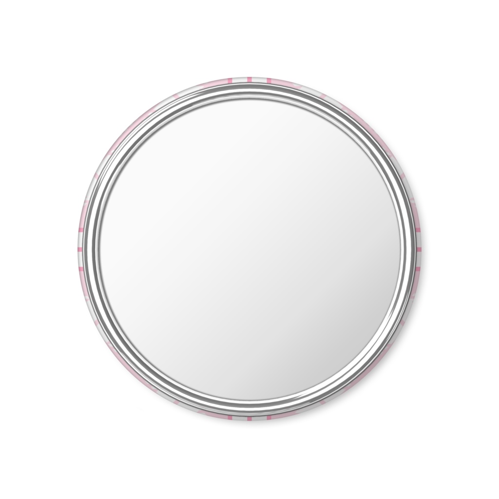 四枚花&チェック柄の缶ミラー - 56mm