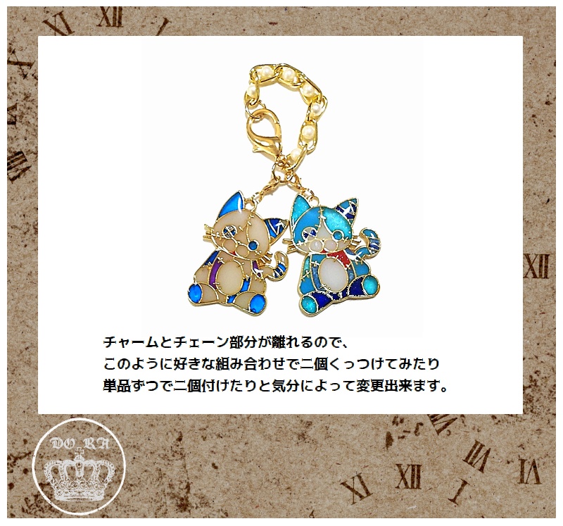 傷だらけの猫達 バッグチャーム