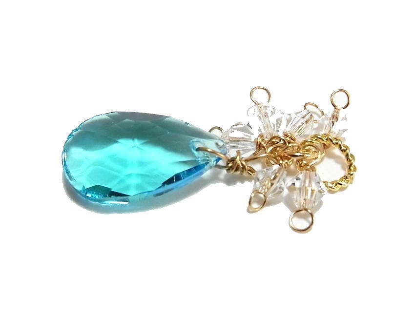 コナン君&新一君イメージ ブルーのガラスストーンチャーム