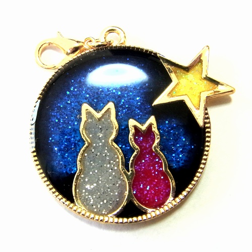 星空を見上げる猫チャーム