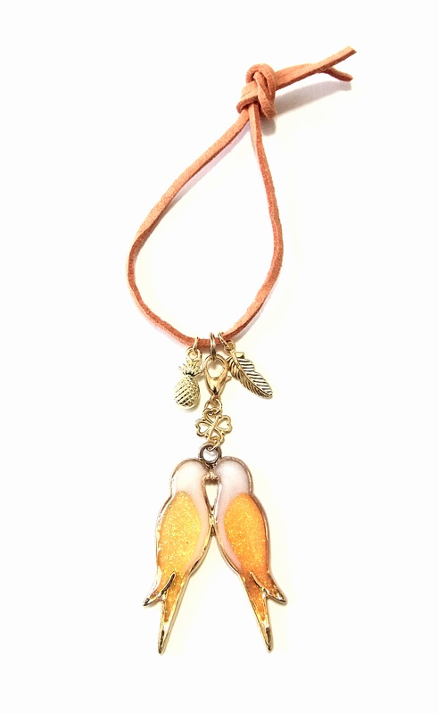 宮地&高尾 ペアインコのバッグチャーム