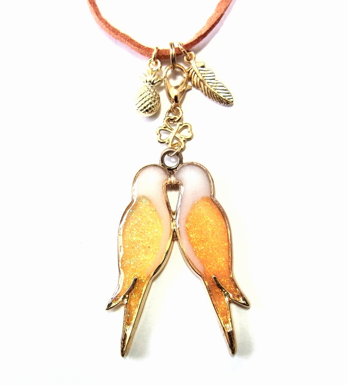 宮地&高尾 ペアインコのバッグチャーム