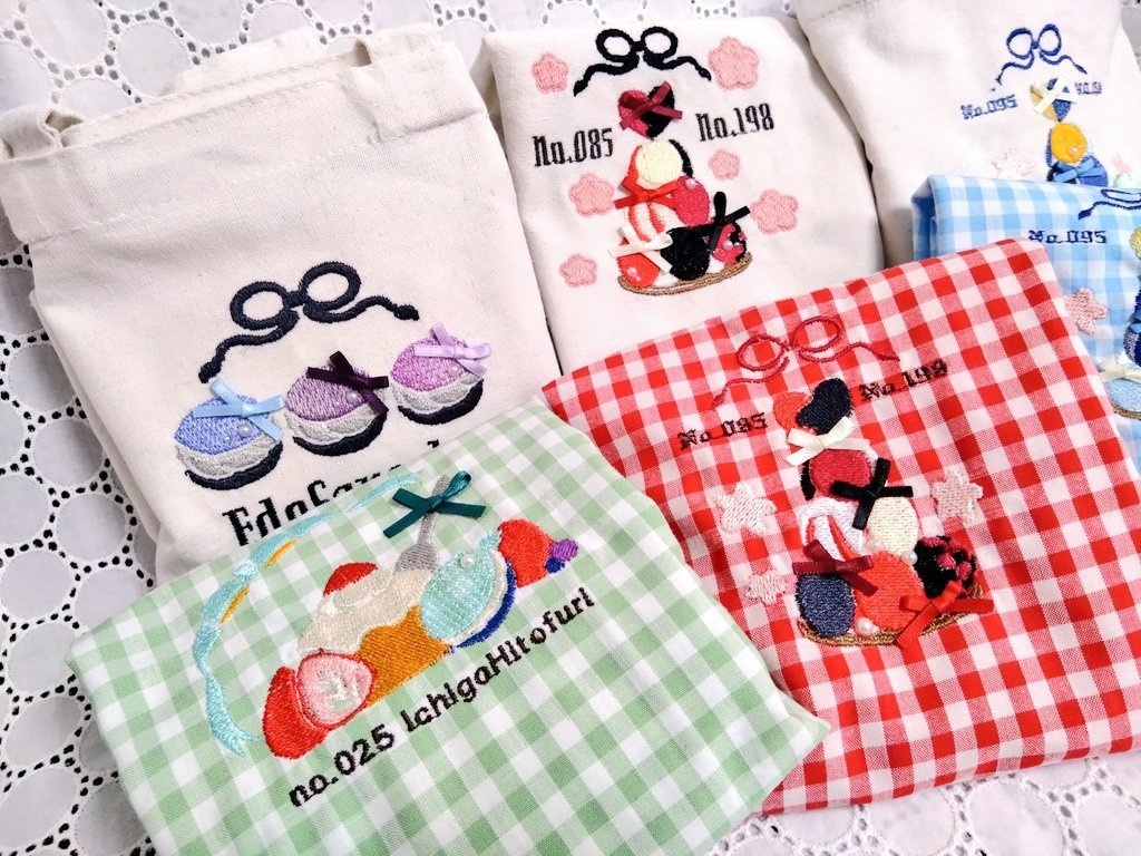 刀剣男士マカロンタワー✕刺繍トートバッグ