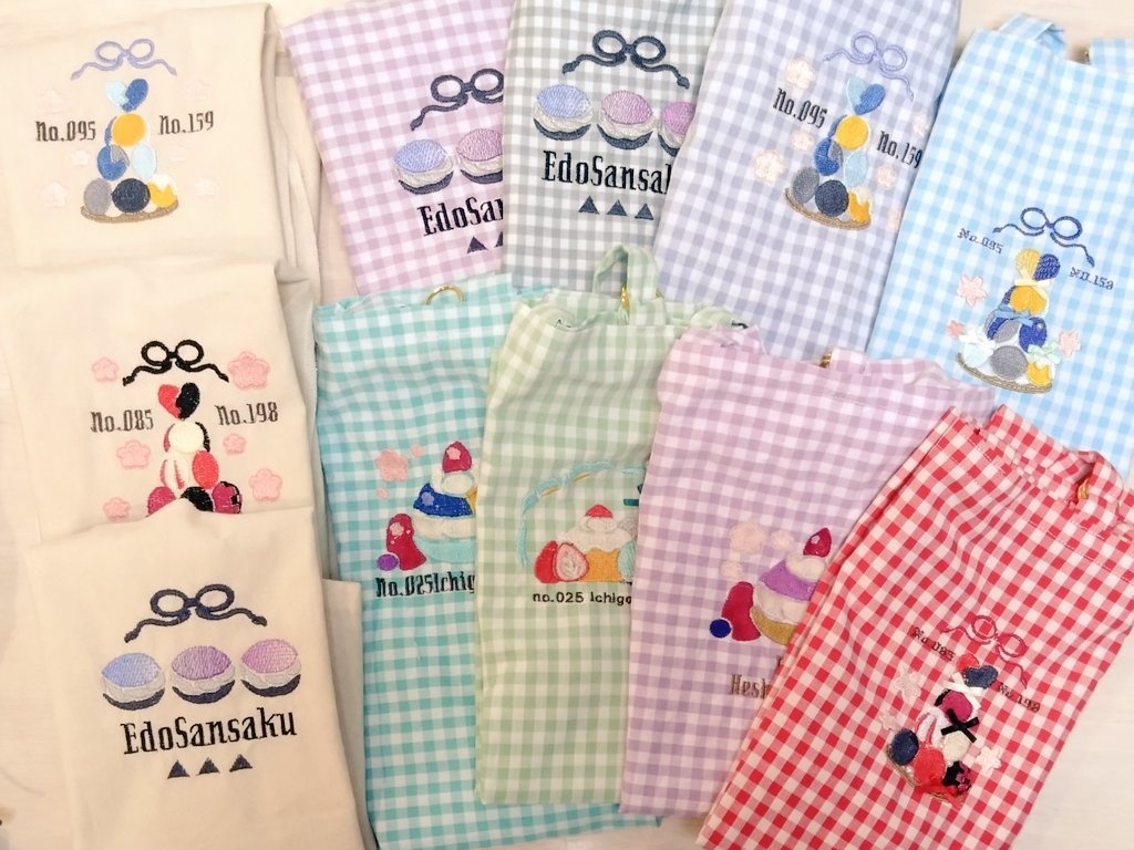 刀剣男士マカロンタワー✕刺繍トートバッグ