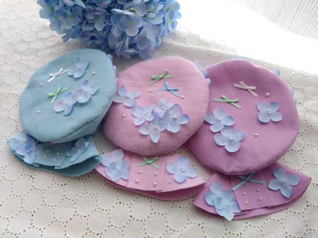 20cmぬい用*あじさいのおようふく(※1色追加しました)