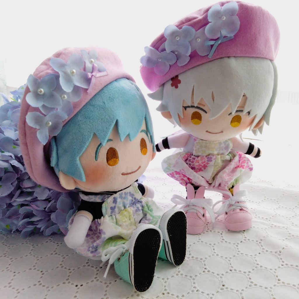 20cmぬい用*あじさいのおようふく(※1色追加しました)