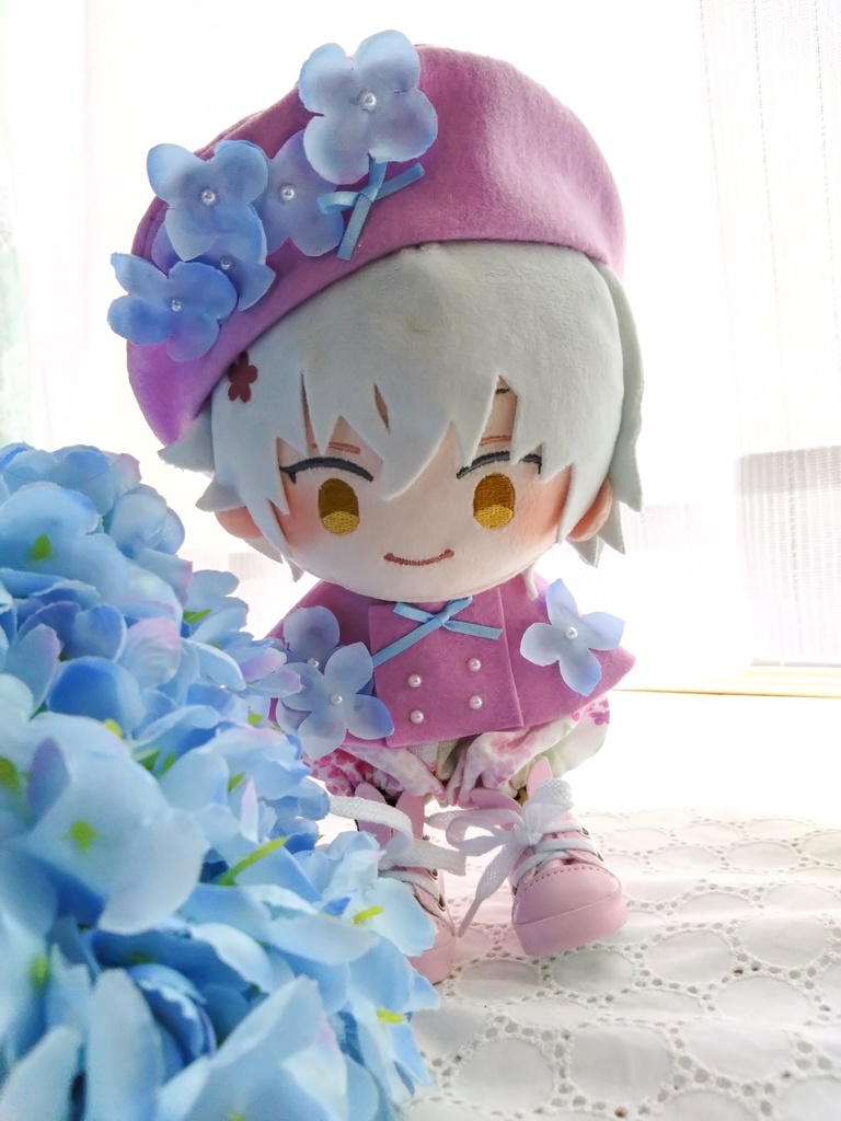 20cmぬい用*あじさいのおようふく(※1色追加しました)