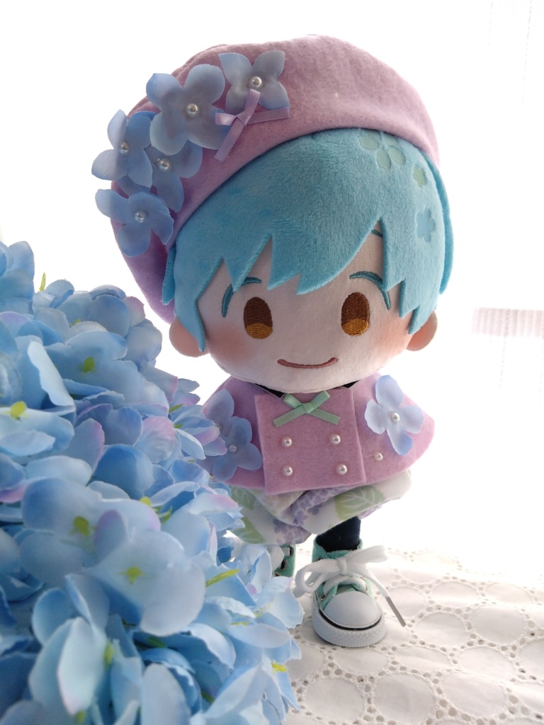 20cmぬい用*あじさいのおようふく(※1色追加しました)