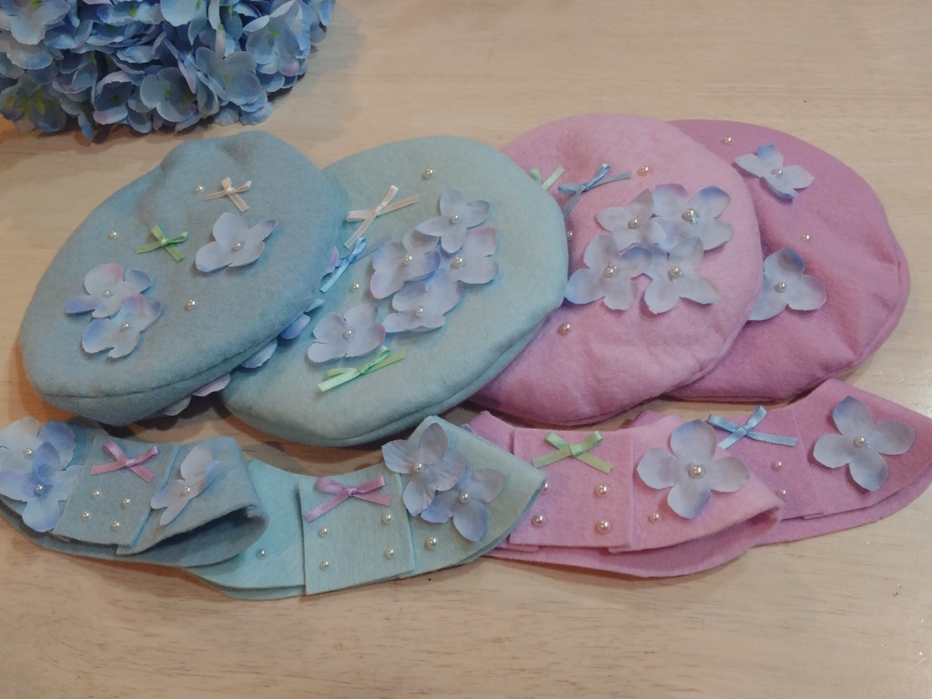 20cmぬい用*あじさいのおようふく(※1色追加しました)