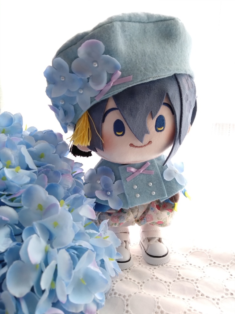 20cmぬい用*あじさいのおようふく(※1色追加しました)