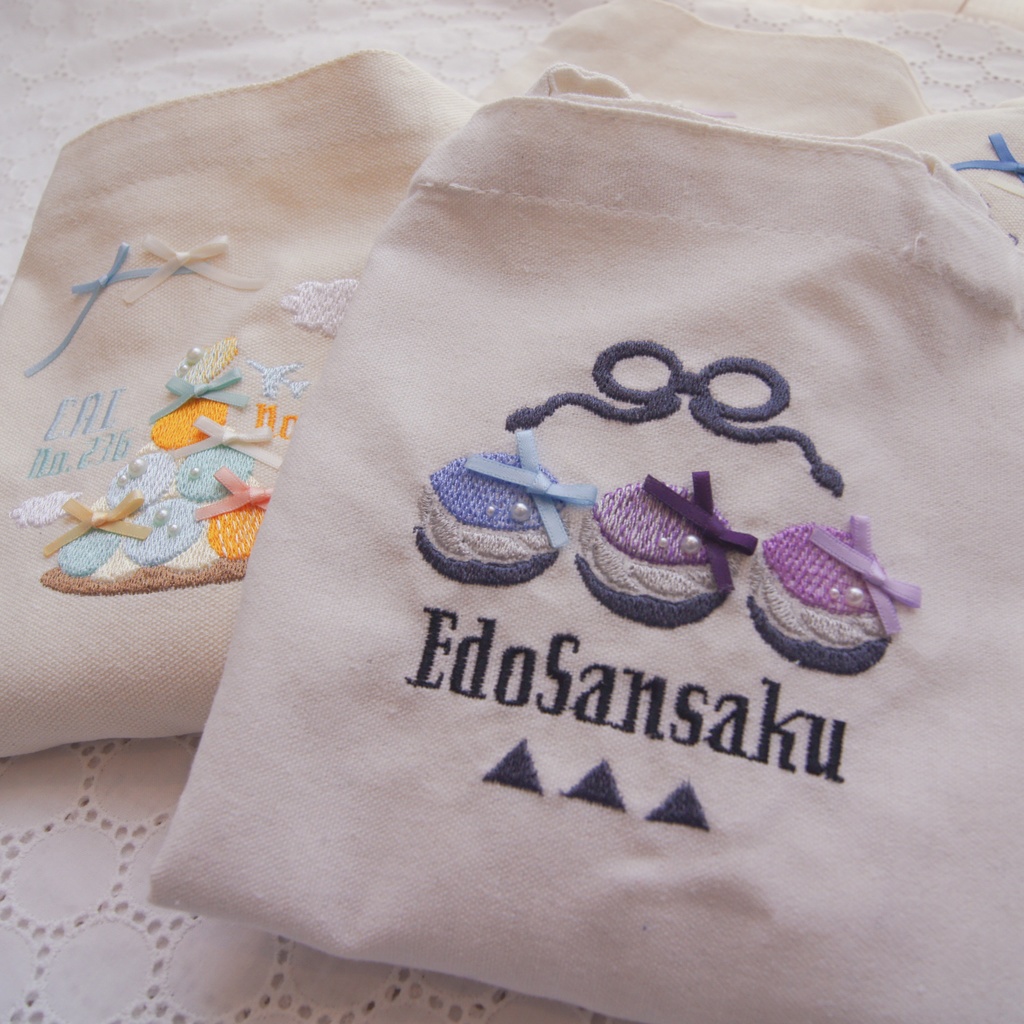 【8/10 22時〜頒布予定】マカロン✕刺繍トート 三日月宗近*鵜飼派*江戸三作*水心子正秀