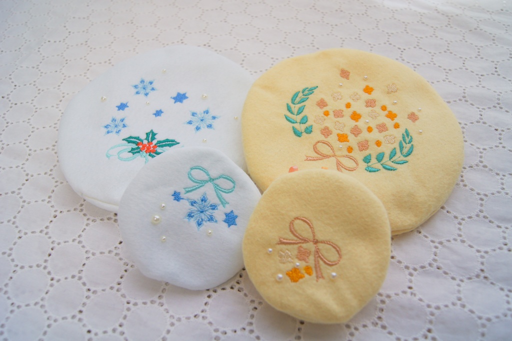 【11/23 21時〜頒布予定】刺繍ベレー帽＊金木犀　雪華