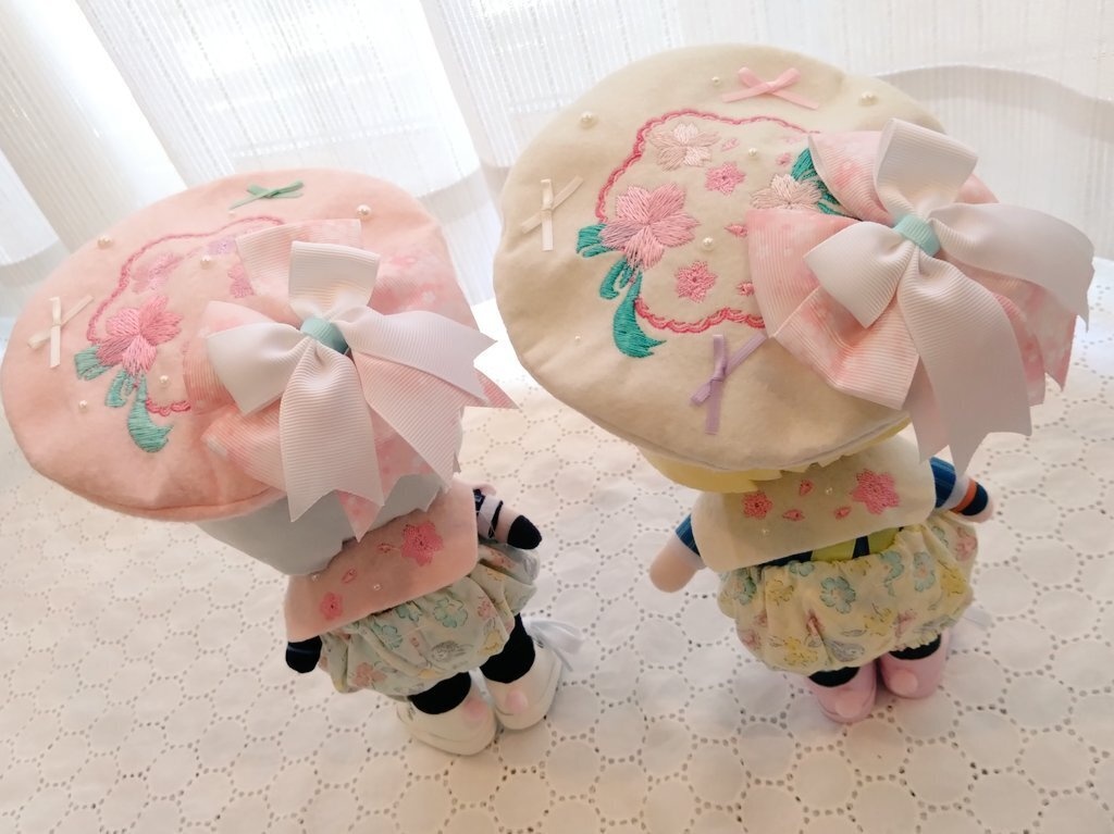 【5月下旬受注製作】20cmぬいサイズ さくらのセットアップ