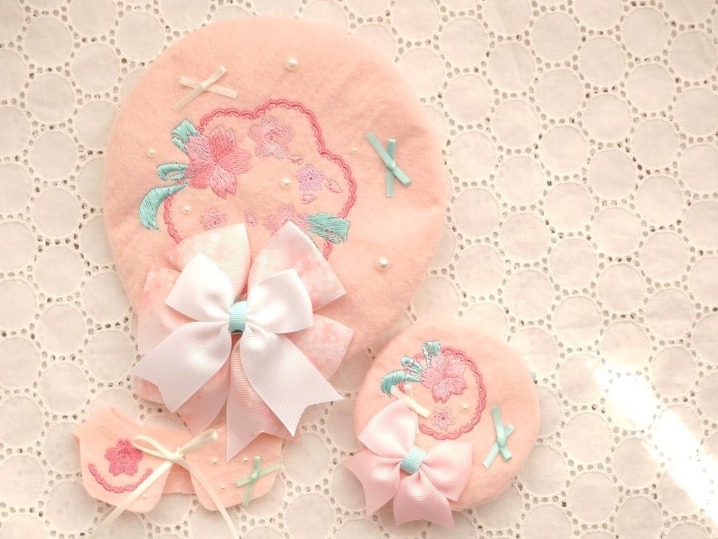 【5月下旬受注製作】20cmぬいサイズ さくらのセットアップ