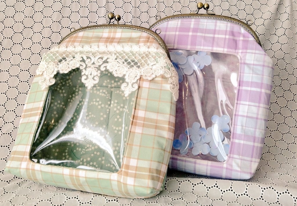 【5月下旬受注製作】がまぐちぬいバッグ チェックパターン