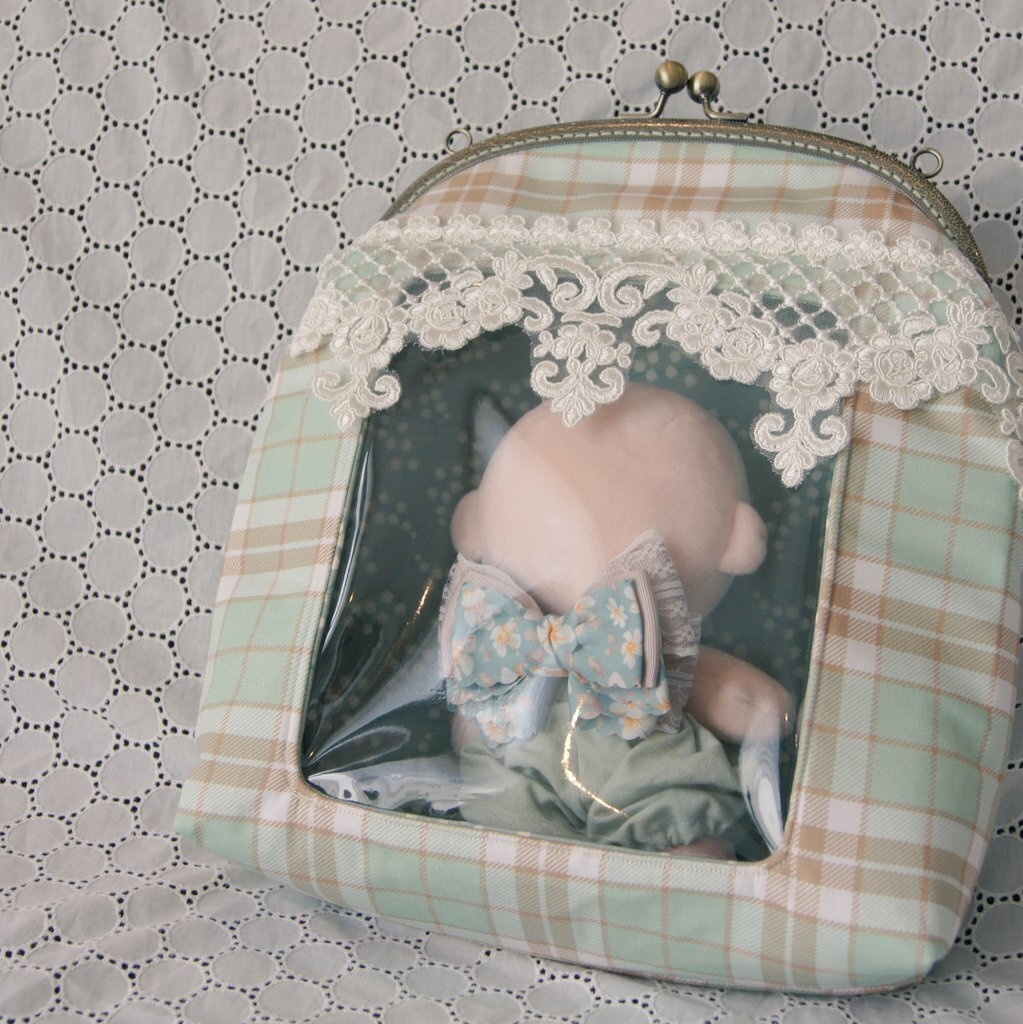 【5月下旬受注製作】がまぐちぬいバッグ チェックパターン