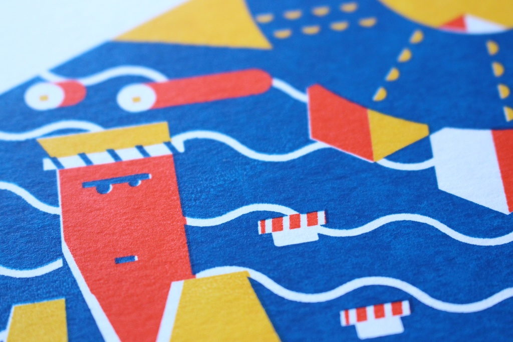 SOCKS原画「板前とアマビエ」