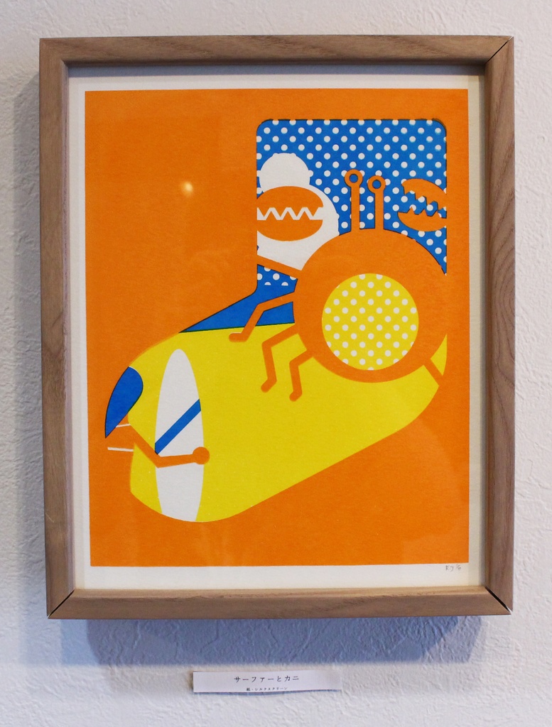 SOCKS原画「サーファーとカニ」