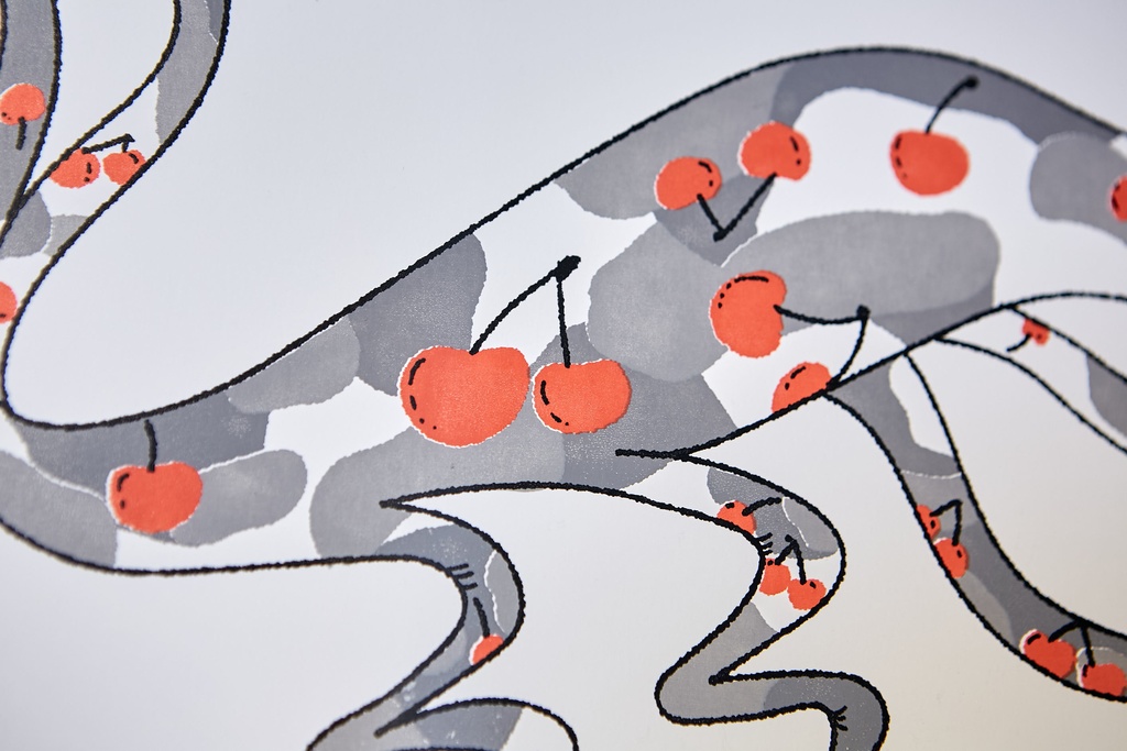 【and FRUITS】原画「チェリー、そして猫」