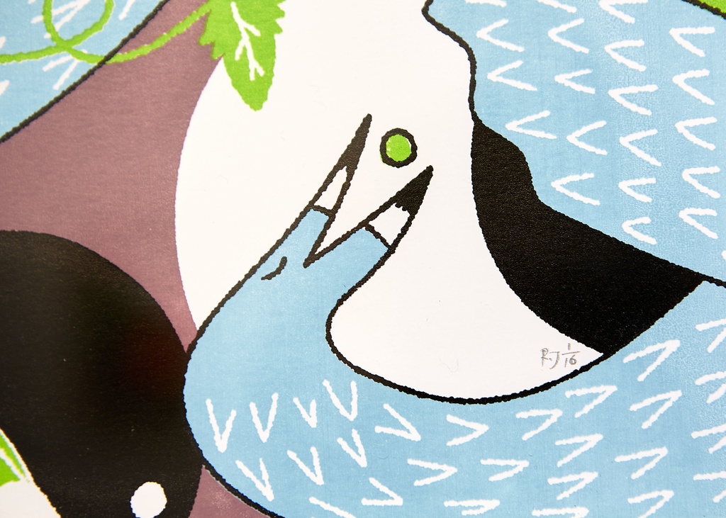 【and FRUITS】原画「ブドウ、そして鳥たち」