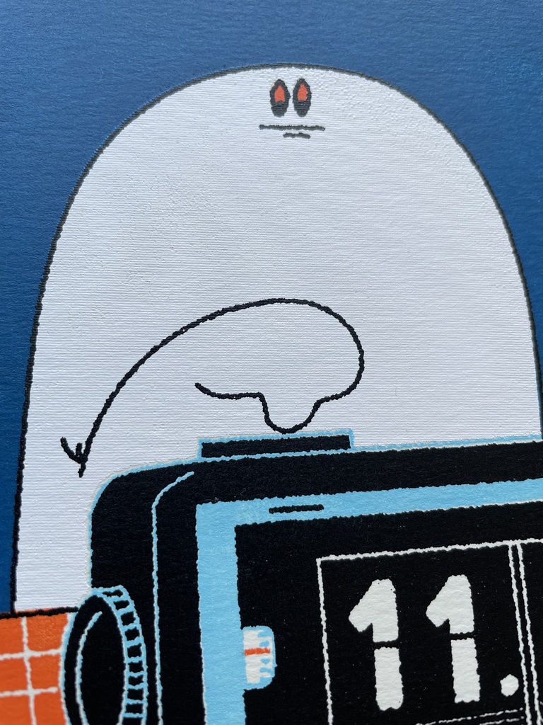 「URBAN YŌKAI」原画『目覚まし時計をとめる』