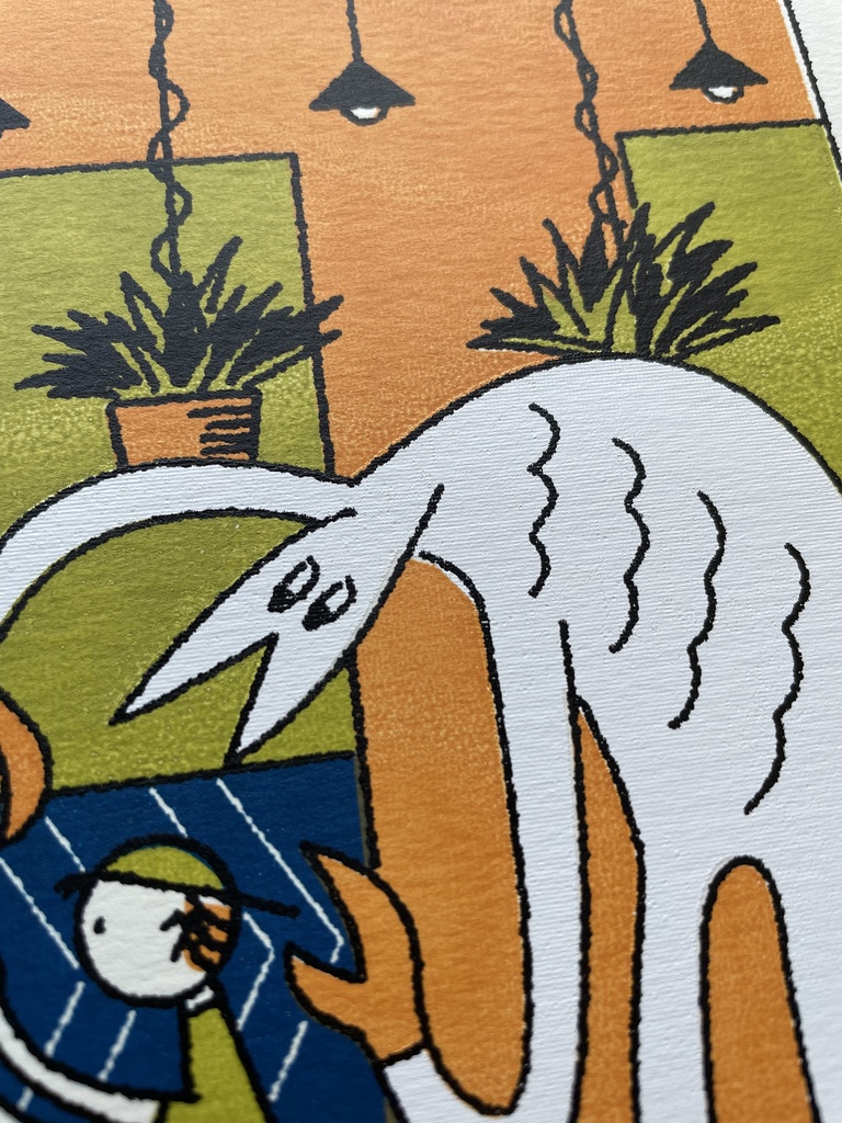 「URBAN YŌKAI」原画『美容師の後ろでみがまえる』