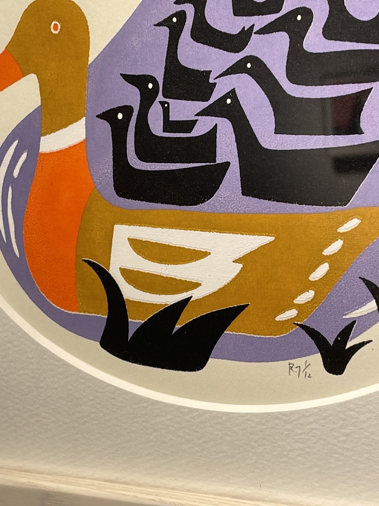 「鳥たち」原画【カモたちとデコイ】